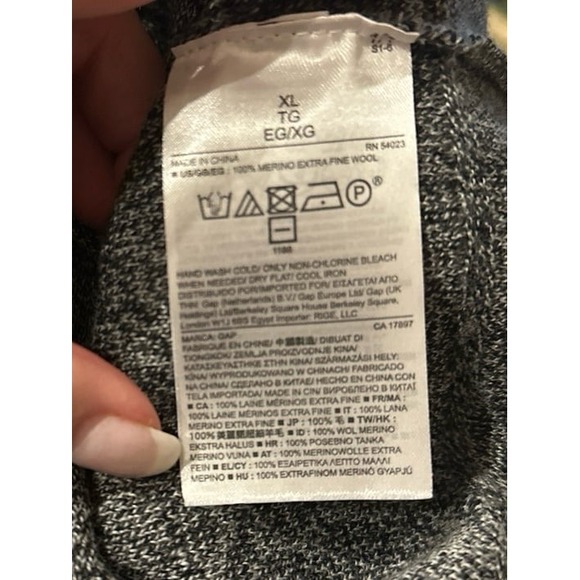GAP Sweater Knit Merino Wool Dress Black Heather Y2K Size XL New with Tag - Picture 6 of 7